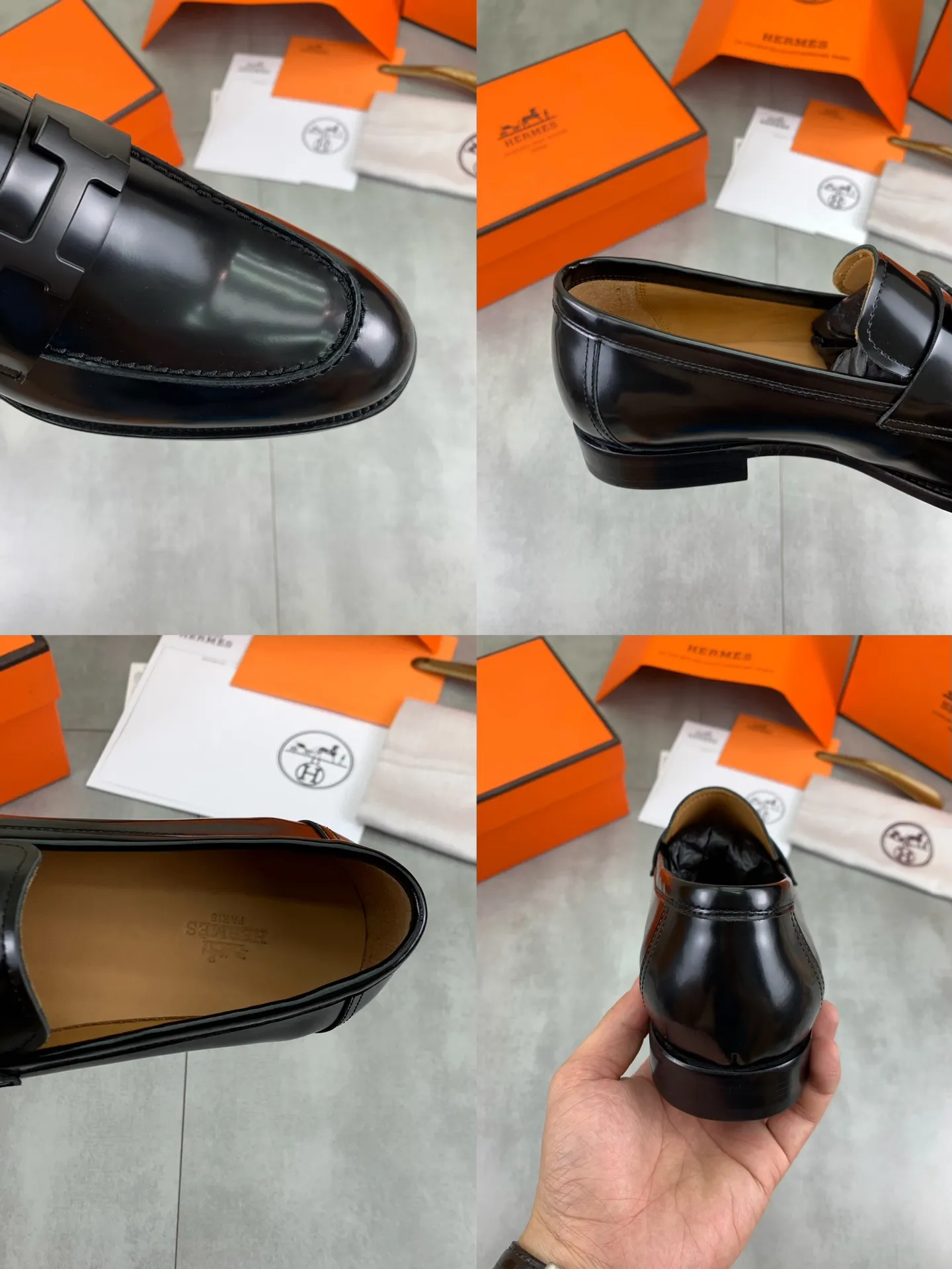 Factory price P980 💰💎💎💎 Original genuine leather outsole Brand: Hermès Grade: Same as the official website Original quality materials: Original soft calfskin Water-dyed cowhide lining Original Italian genuine leather outsole Style categories: Men's fashion Formal casual leather shoes Slip-on men's shoes series Young fashion European and American trends British style Code number: 39-45 (38.46 can be customized)